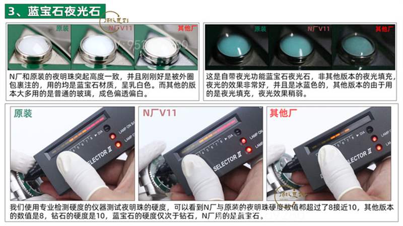 N廠(chǎng)復(fù)刻V11升級(jí)版勞力士綠水鬼對(duì)比正品及市場(chǎng)版本評(píng)測(cè)-復(fù)刻表