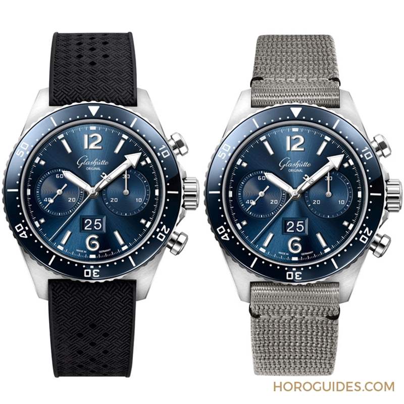 藍(lán)面、藍(lán)陶瓷圈打頭陣! Glashütte Original SeaQ系列首次搭載計時功能-復(fù)刻表