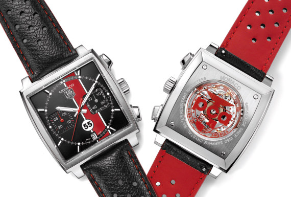 PCA-TAG front  & back 泰格豪雅(Tag Heuer)和美國保時捷俱樂部聯手推出限量版摩納哥腕表-復刻表