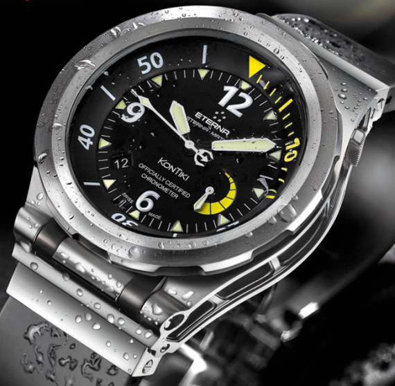 Eterna KonTiki   Diver 保時(shí)捷設(shè)計(jì)四分之一黃P6780潛水手表-復(fù)刻表