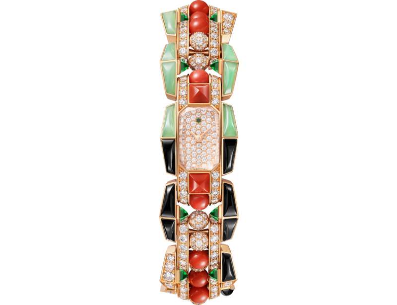 Cartier推出5枚Mécabille高級(jí)珠寶腕表:寶石滾珠與方釘元素-復(fù)刻表