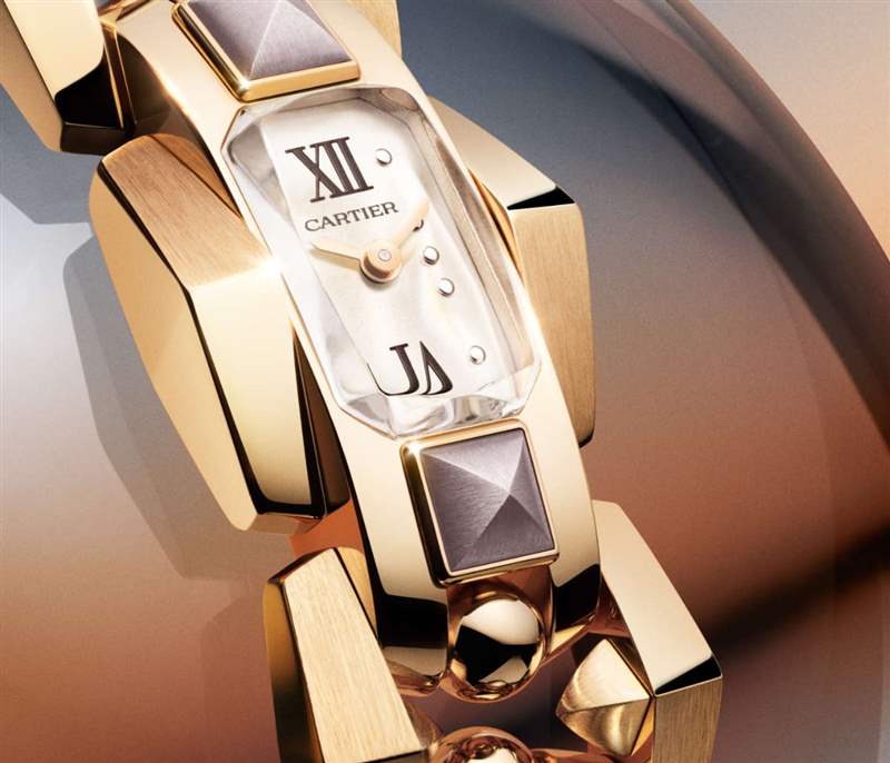 Cartier推出5枚Mécabille高級(jí)珠寶腕表:寶石滾珠與方釘元素-復(fù)刻表