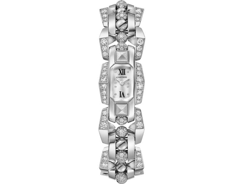 Cartier推出5枚Mécabille高級(jí)珠寶腕表:寶石滾珠與方釘元素-復(fù)刻表