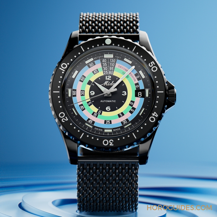 MIDO - OCEAN STAR - M026.807.33.051.00 - 漆黑中的復古「彩虹圈」！ MIDO再度推出Ocean Star Decompression Timer 1961復刻限量版