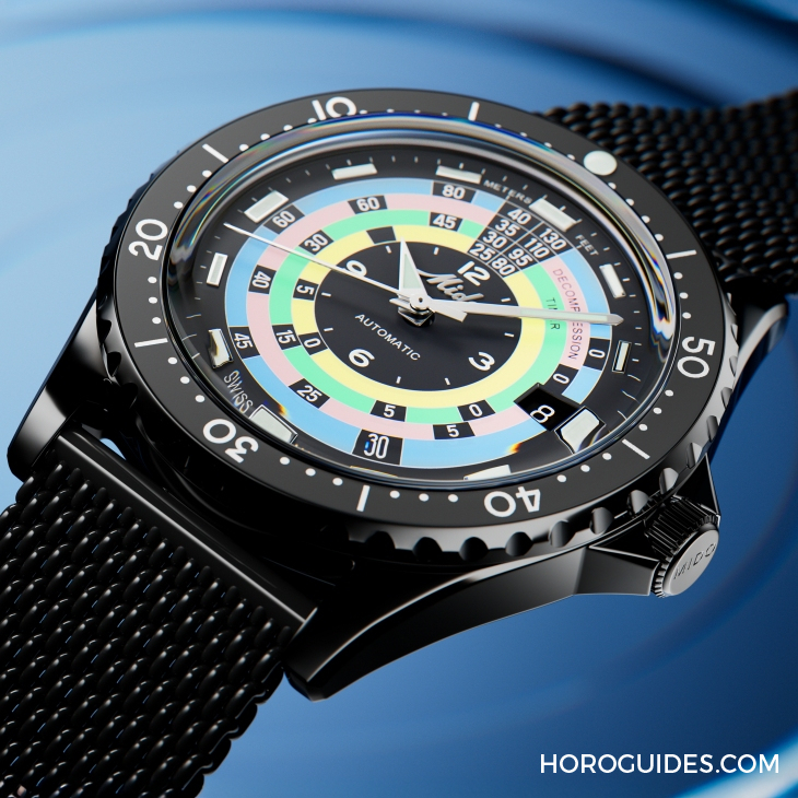 MIDO - OCEAN STAR - M026.807.33.051.00 - 漆黑中的復古「彩虹圈」！ MIDO再度推出Ocean Star Decompression Timer 1961復刻限量版